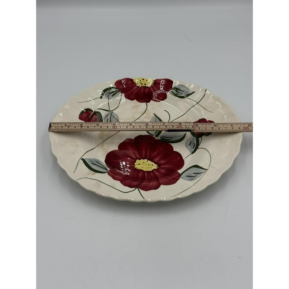 Vintage Blue Ridge Pottery Large 11" Oval Platter Becky Pattern Chipped